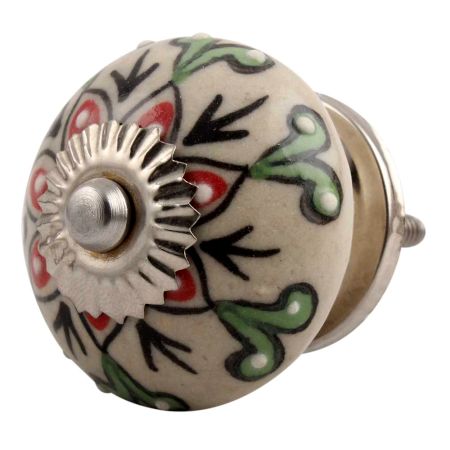 Red Leaf Flower Ceramic Dresser Knob Online